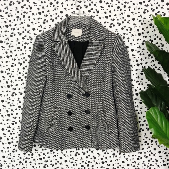 LOFT Jackets & Blazers - LOFT | Tweed Double Breasted Wool Tweed Peacoat